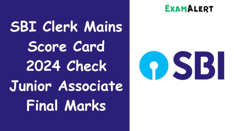 SBI Clerk Mains Score Card 2024