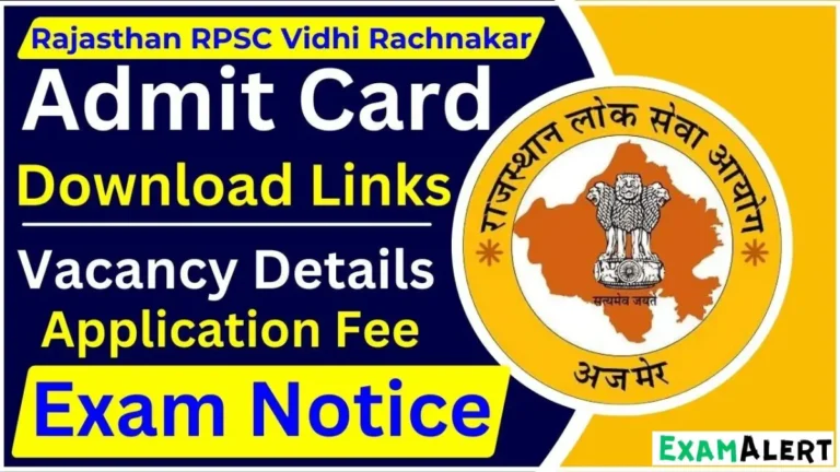 RPSC Vidhi Rachnakar Admit Card 2024